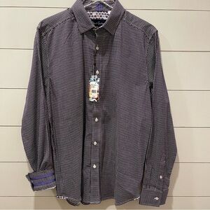 Robert Graham Augusto Purple & White Patterned Shirt Mens Size Large NWT
